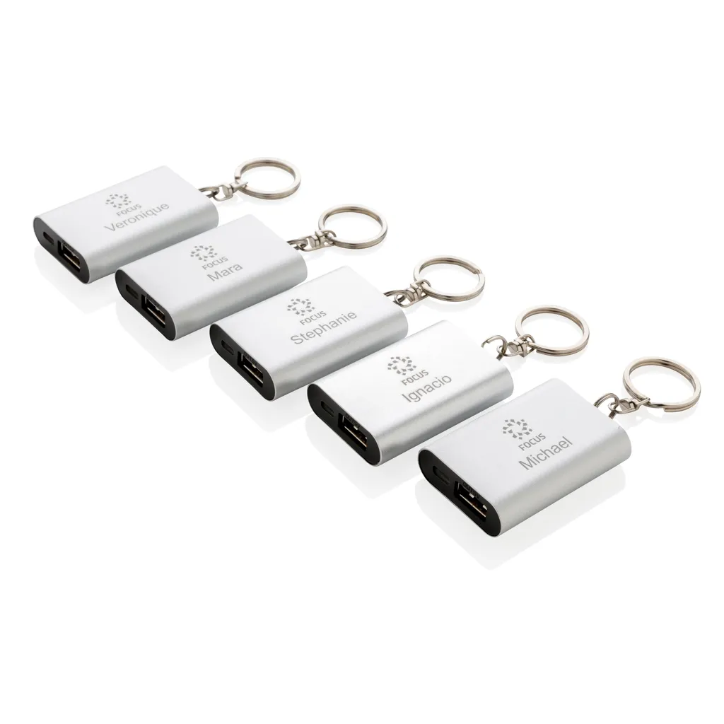1.000 mAh Schlüsselanhänger Powerbank, silber – Bild 5