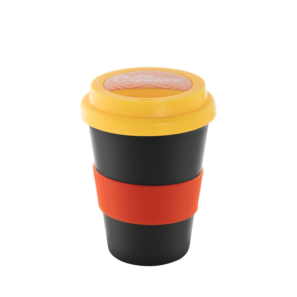 Individualisierbarer Thermobecher CreaCup Mini, gelb – Bild 3