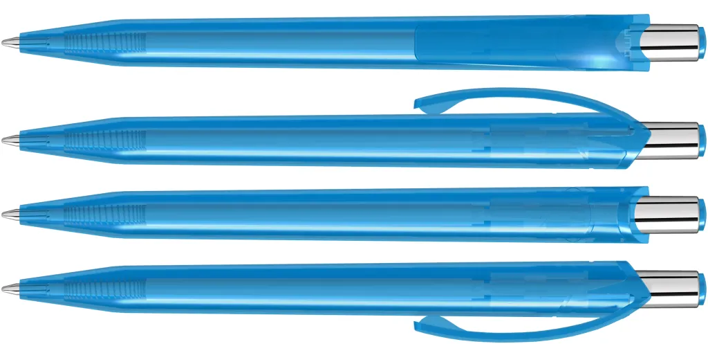 BEAT transparent Druckkugelschreiber hellblau, hellblau – Bild 2