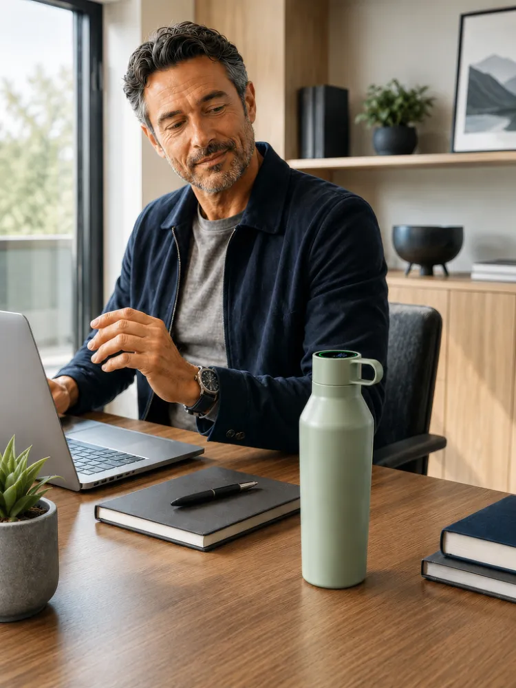 Smarte Thermoflasche HYDRATION COACH grün, grün – Bild 7