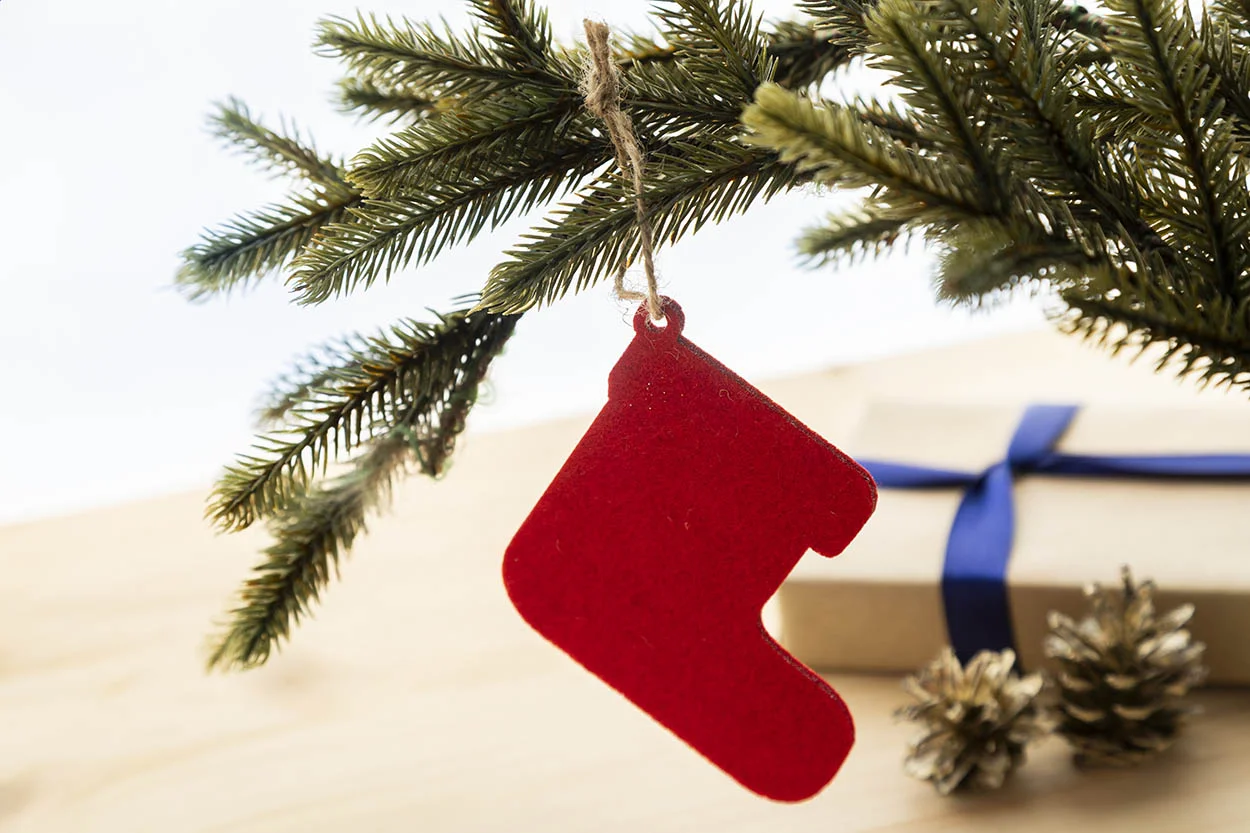 RPET Weihnachtsbaumschmuck, Schneeflocke Joulox, rot – Bild 2