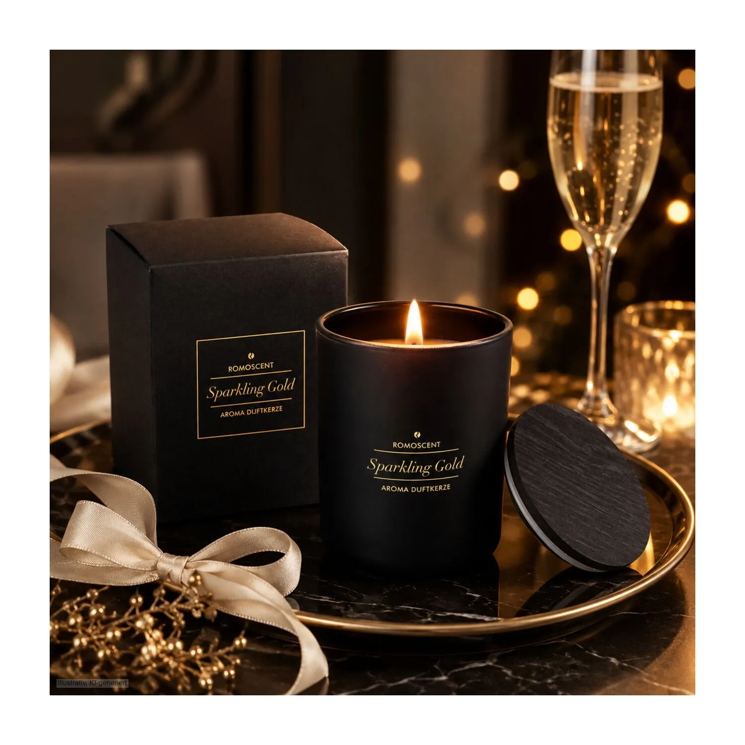 ROMOSCENT® Aromakerze Sparkling Gold, schwarz – Bild 4