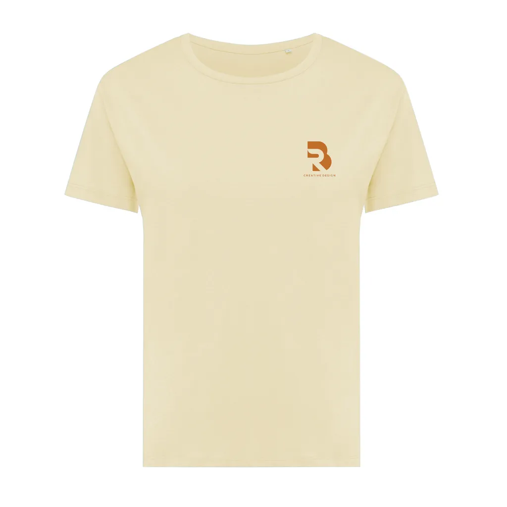 IQONIQ Yala Damen T-Shirt aus recycelter Baumwolle, cream yellow – Bild 3