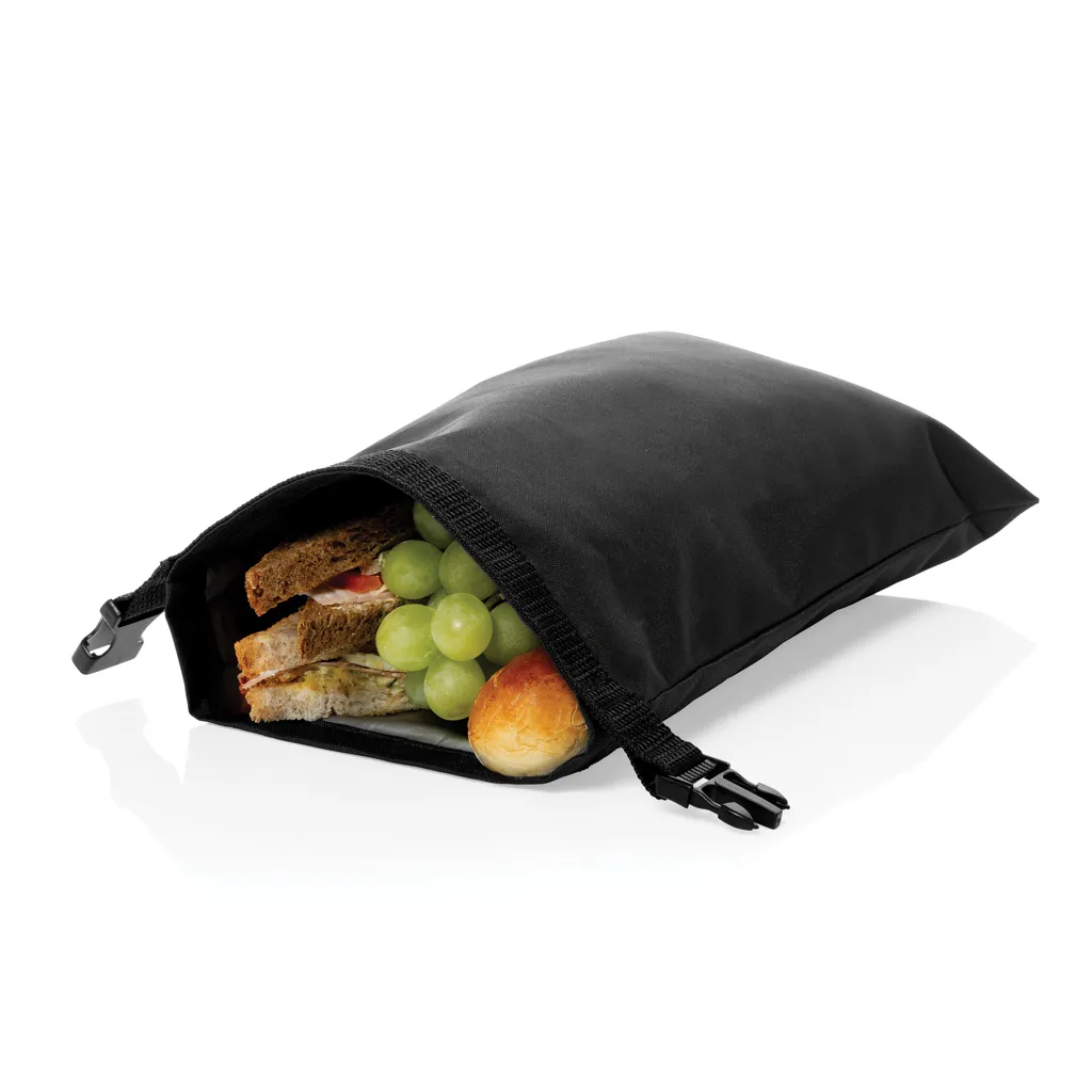 Snackstrap faltbarer Lunchbag aus AWARE™ rPET 30 x 20cm, schwarz – Bild 2