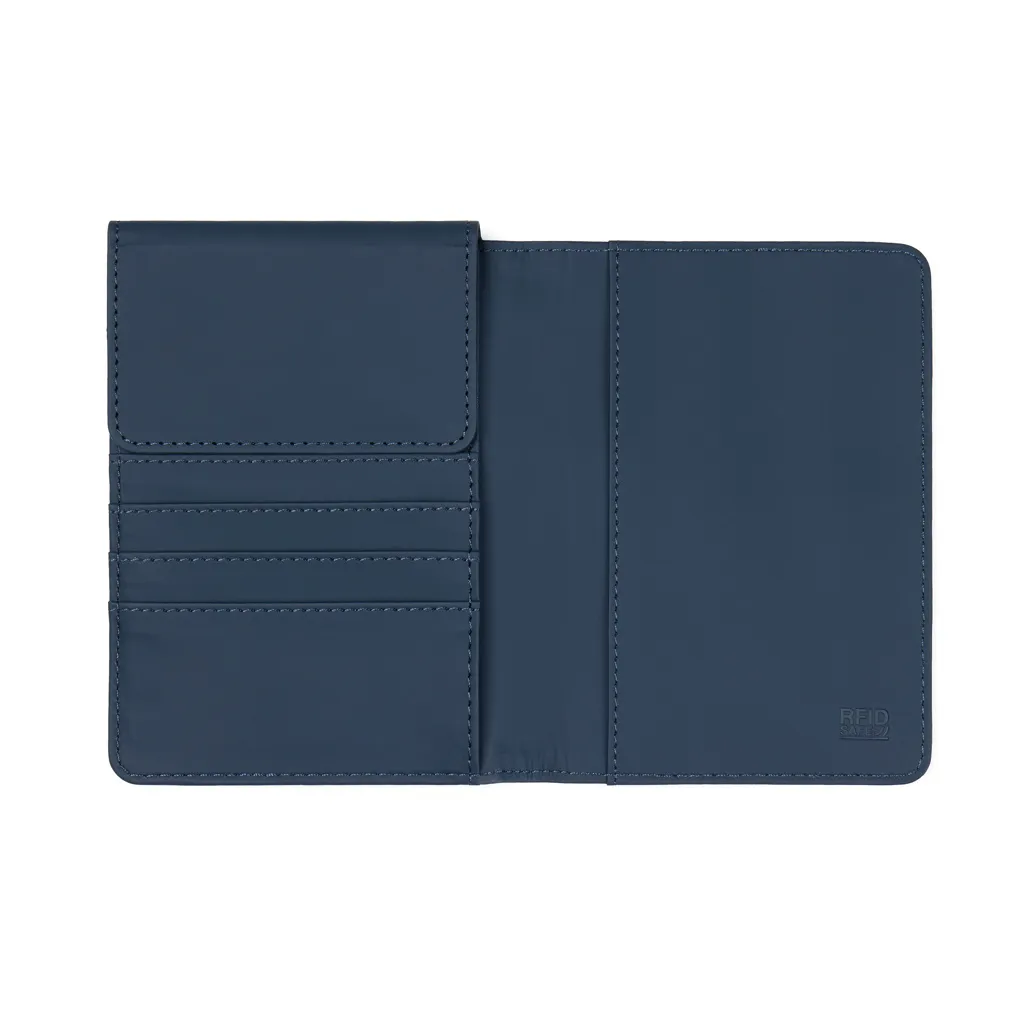 VINGA Baltimore RCS recycelte Polyester-RFID-Reisepasshülle, navy blau – Bild 2