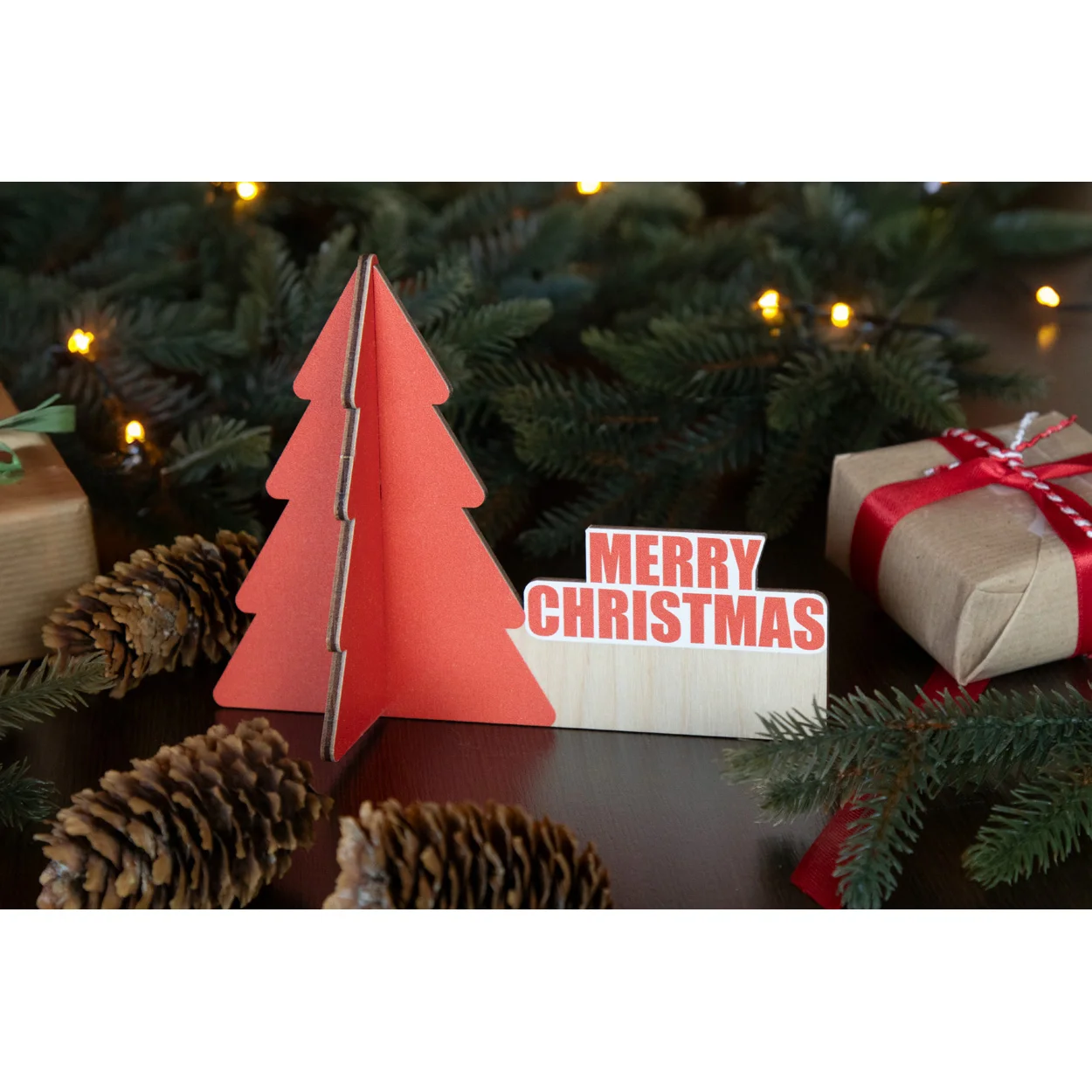 Schreibtischweihnachtsbaum Narkaus, rot – Bild 3