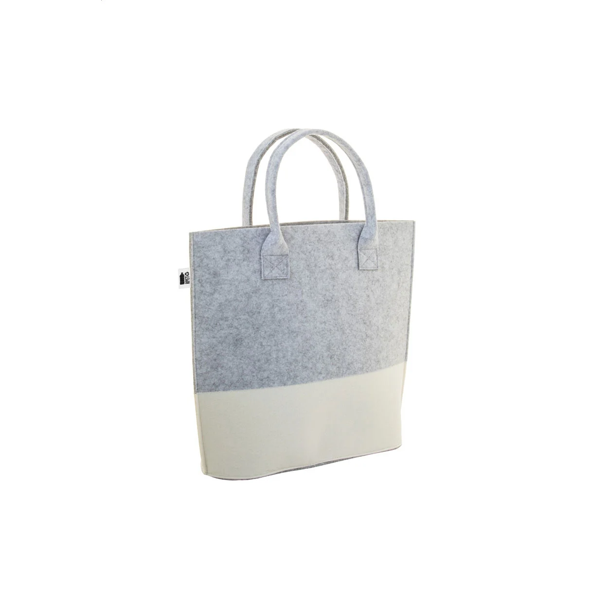individuelle RPET Einkaufstasche CreaFelt Shop C, weiß, grau – Bild 2