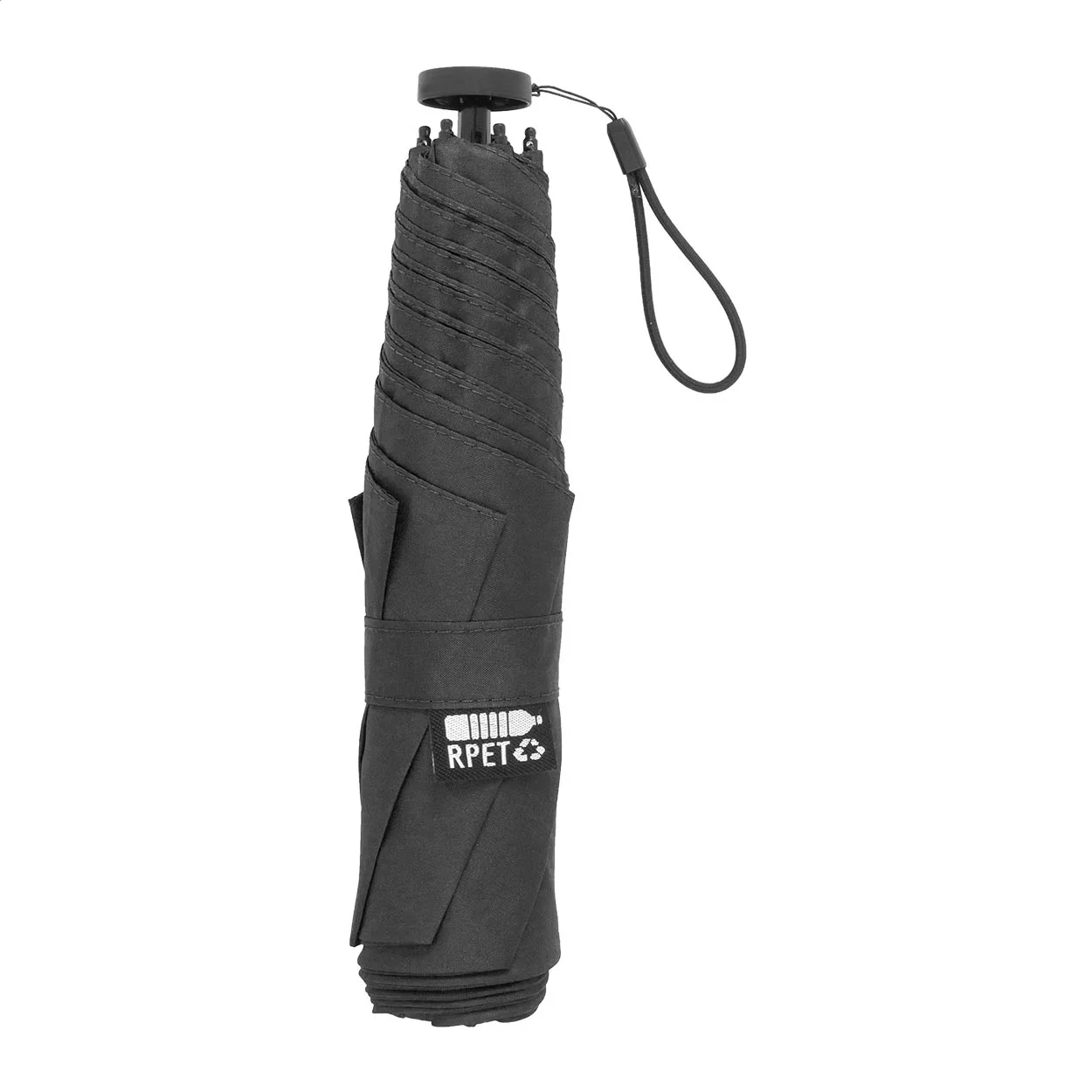 Ultraleichter RPET Taschenschirm Follight, schwarz – Bild 4