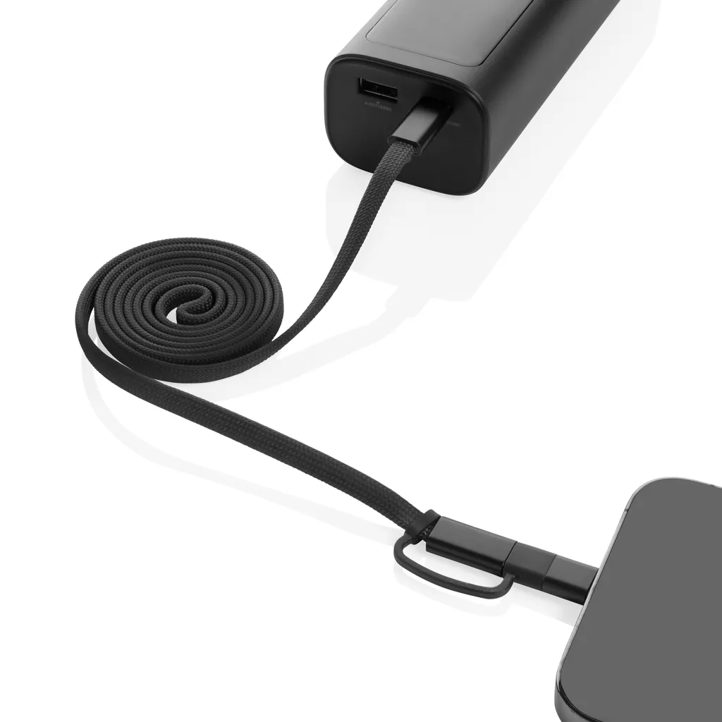 Arc ultradünnes 60W 2-in-1 Magnetkabel, schwarz – Bild 4