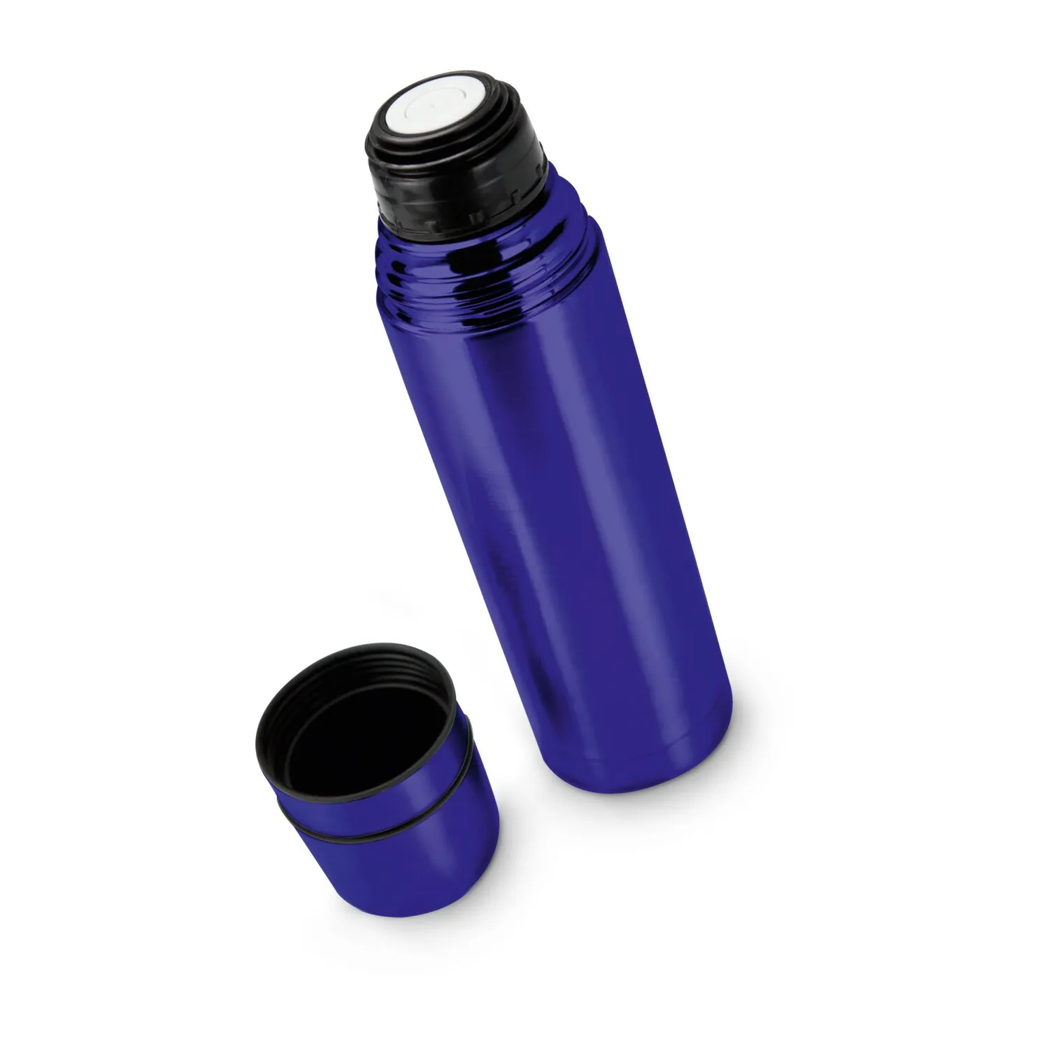 ROMINOX® Isolierkanne // Cup in Cup - mit 2 Deckeln - Blau, blau – Bild 2