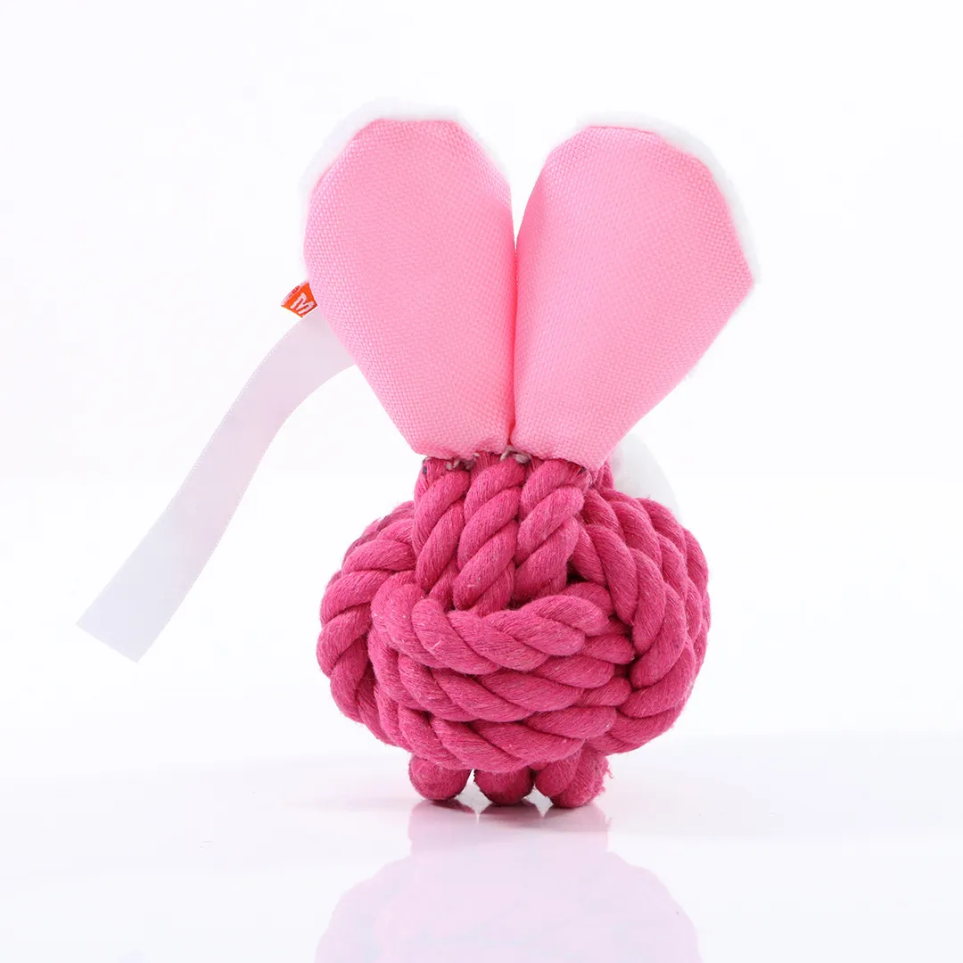 Hundespielzeug Knotentier Hase, pink – Bild 3