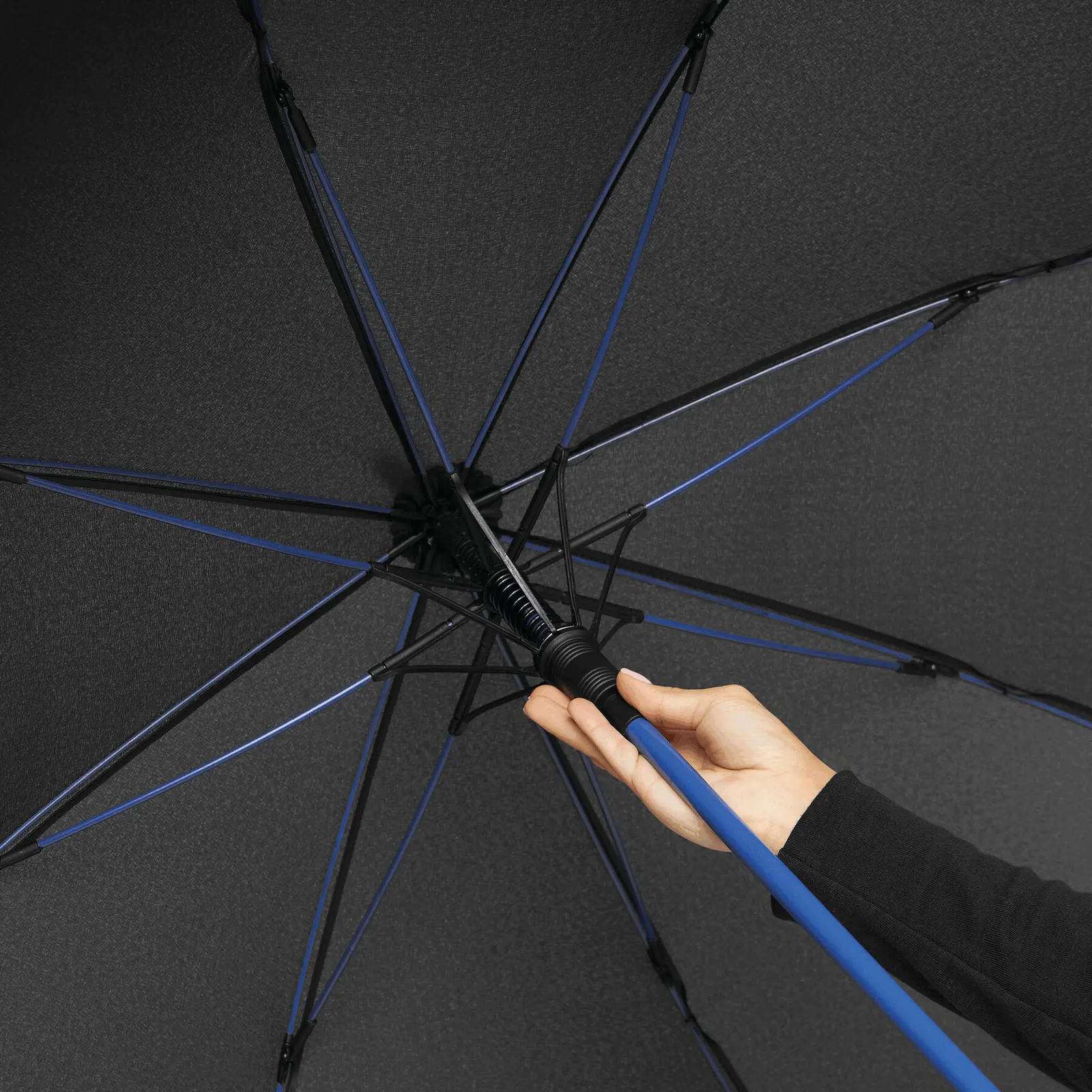 CANCAN Umbrella, Automatik-Stockschirm, blau, schwarz – Bild 9