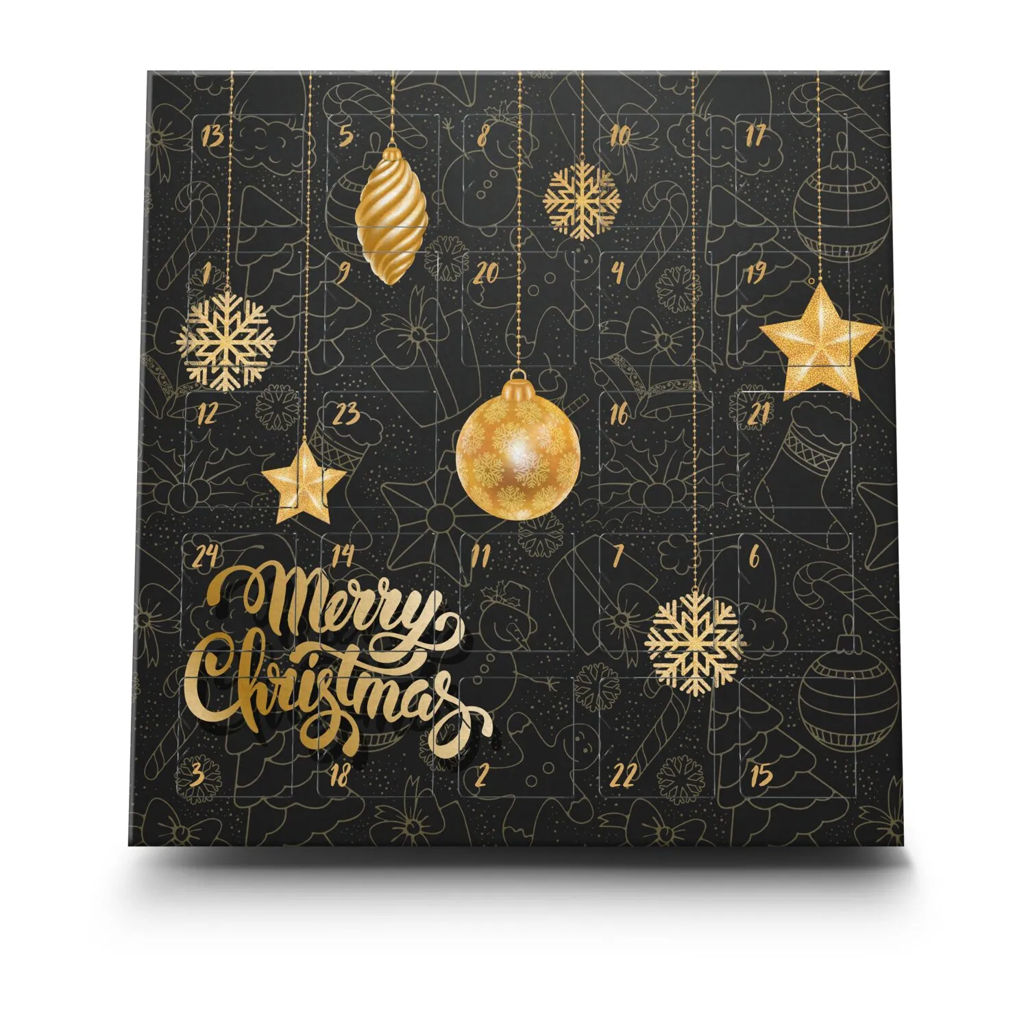 Geschenkartikel / Präsentartikel : Duftkerzen Adventskalender Merry Christmas, schwarz – Bild 3