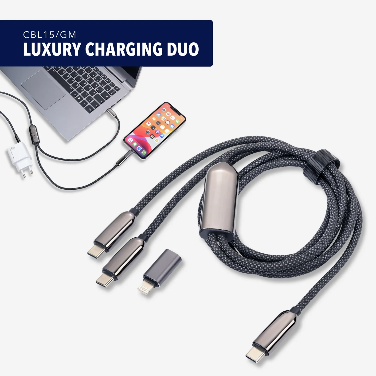 Ladekabel LUXURY CHARGING DUO, gunmetal/schwarz – Bild 6