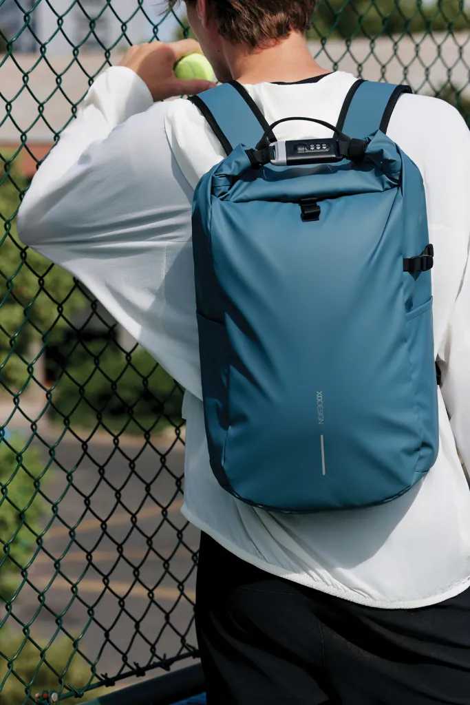 Urban wasserabweisender Anti-Diebstahl Rucksack, blau – Bild 26