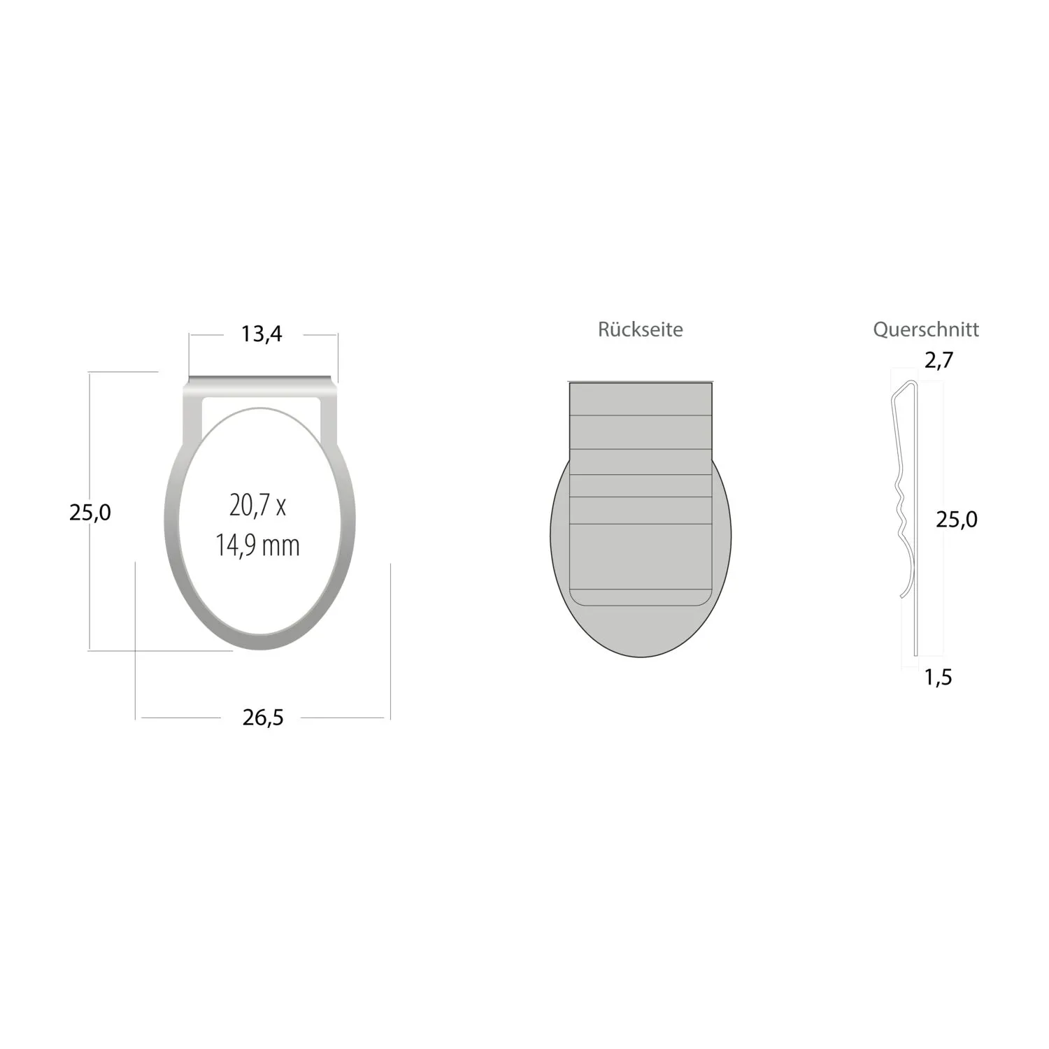 ROMINOX® Mehrweg-Büroklammer Shape Clip, 9 Varianten, idealer Mailingartikel für Dokumente, bis zu 18 Seiten Klemmkraft, silber – Bild 6