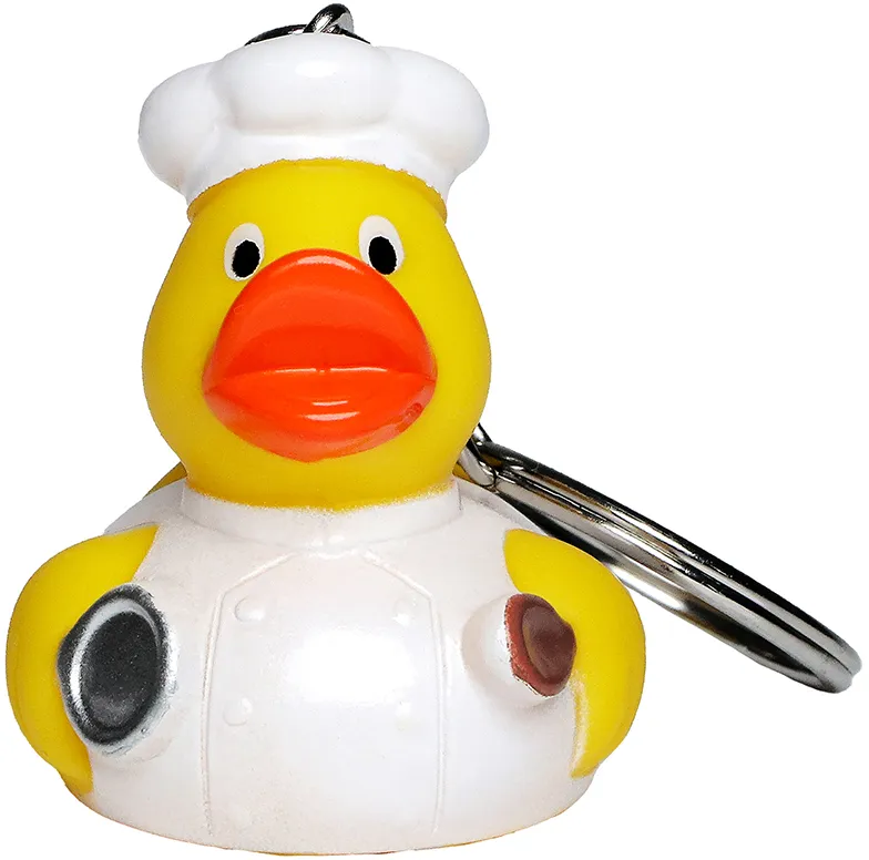 Schlüsselanhänger Ente Koch, gelb – Bild 2