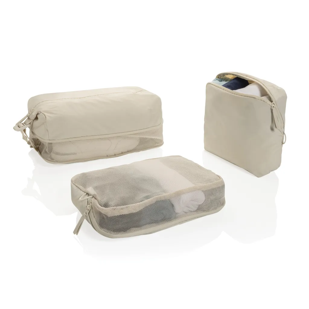 KENTO URBAN Packing Cube Set aus RCS recyceltem Nylon, beige – Bild 2
