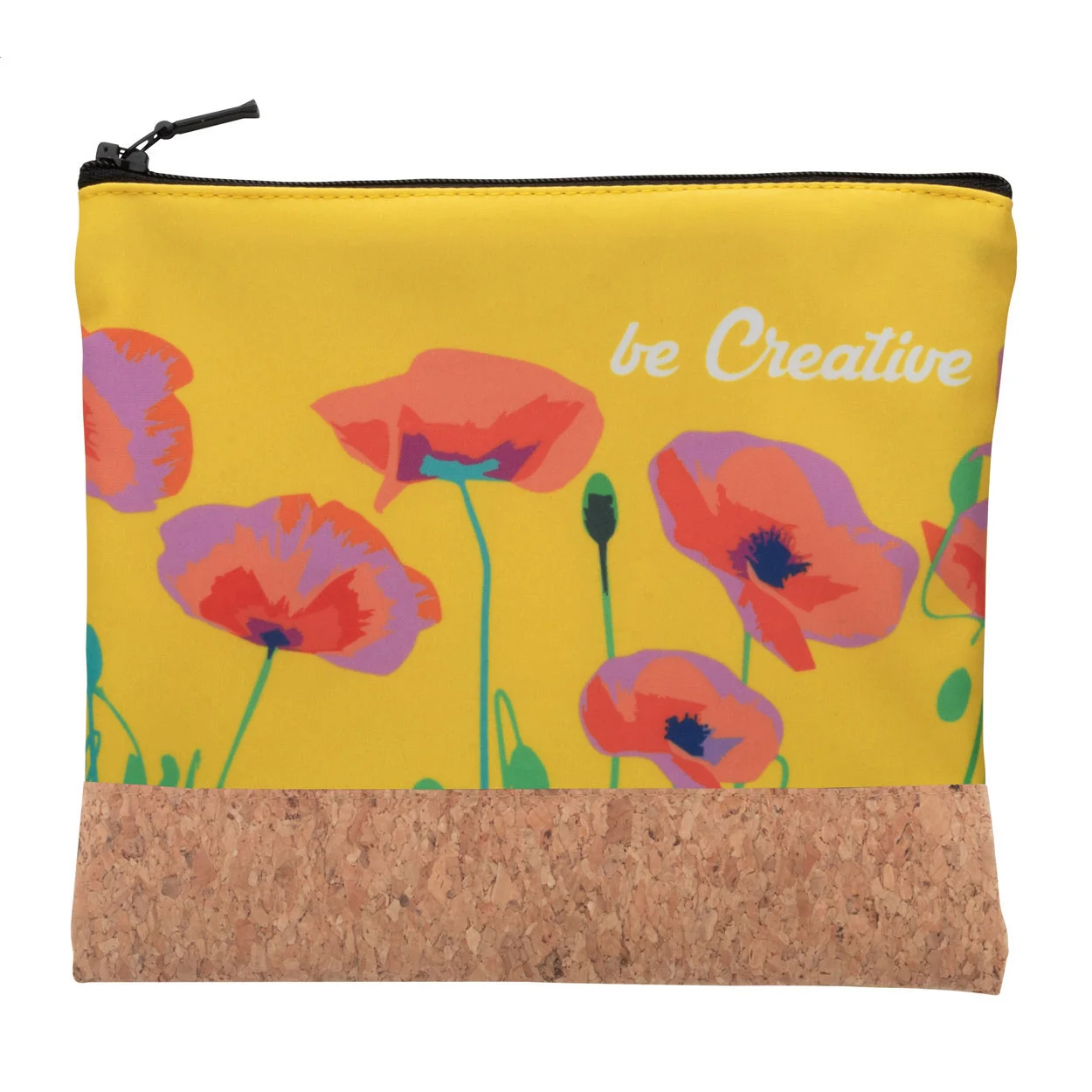 Individuelle Kosmetiktasche CreaBeauty Cork M, schwarz, natur – Bild 3