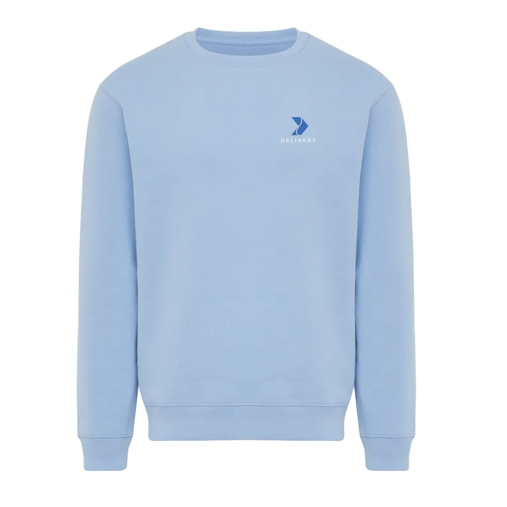 IQONIQ Torla Rundhals-Pullover aus recycelter Baumwolle, sky blue – Bild 4