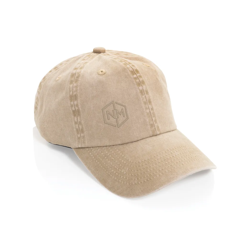 BEAU AWARE™ Washed 6-Panel Kappe aus 270gr/m² Baumwolltwill, beige – Bild 6