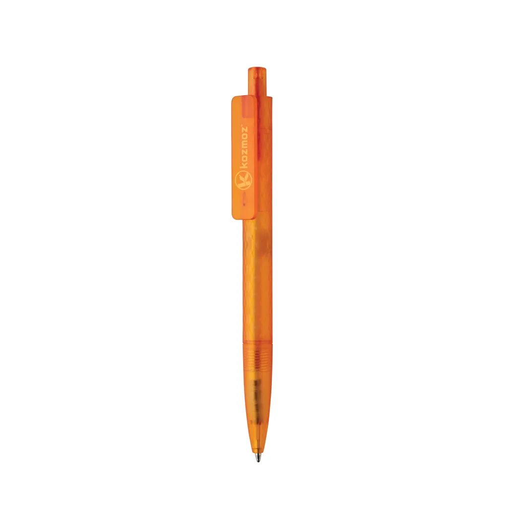 X3 Frosted-Pen aus GRS recyceltem PC, orange – Bild 4