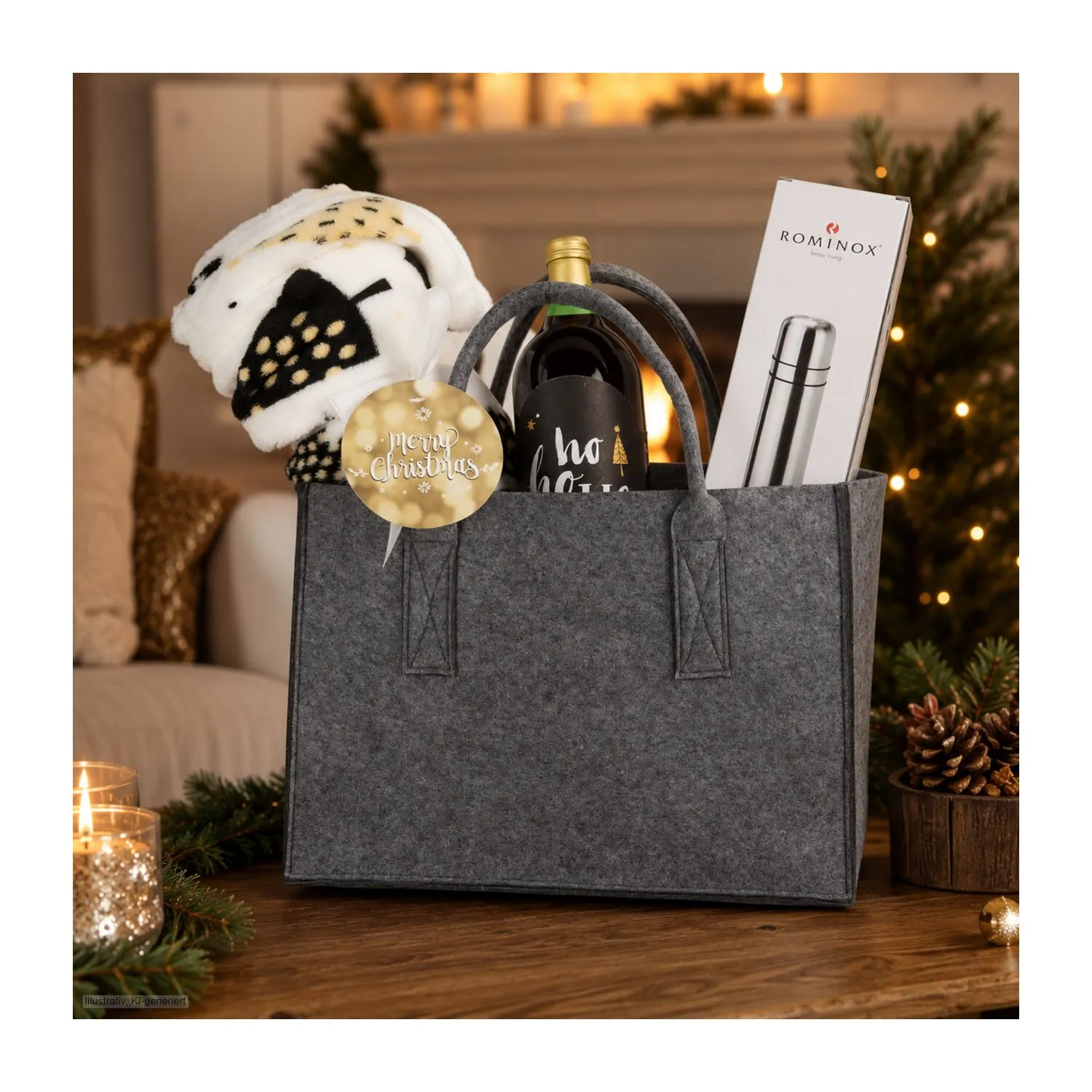 ROMINOX® Vegane Filztasche // Relana, grau – Bild 9