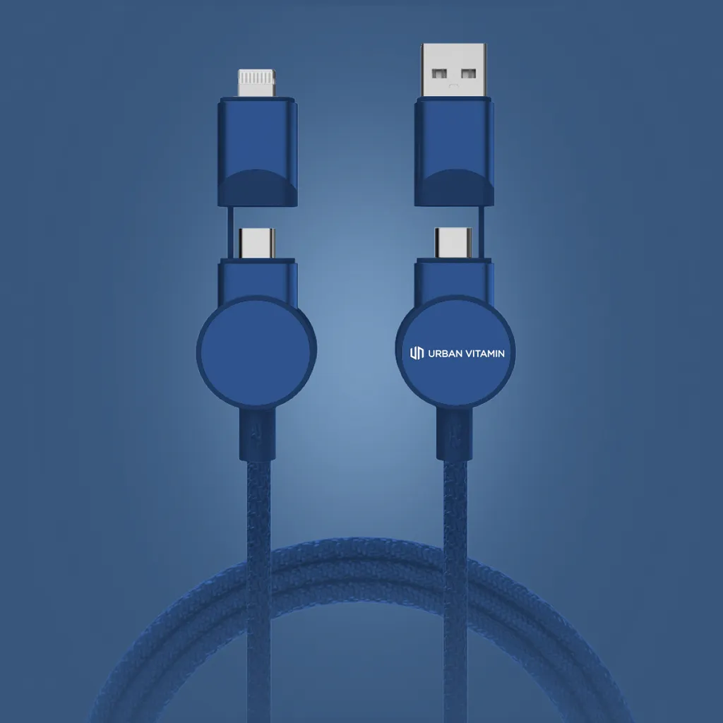Oakland RCS rKunststoff 1,2m 6-in-1 Fast-Charging 45W Kabel, blau – Bild 5