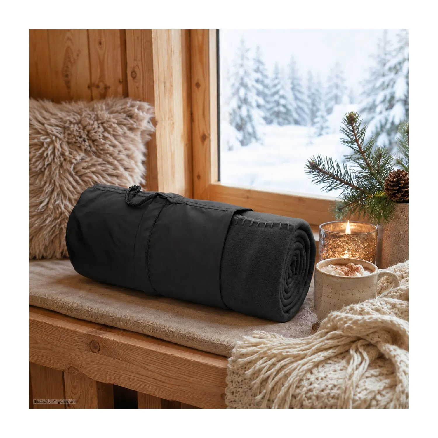 Fleecedecke Basic - 120 x 150 cm, 180 g/m², anthrazit – Bild 3