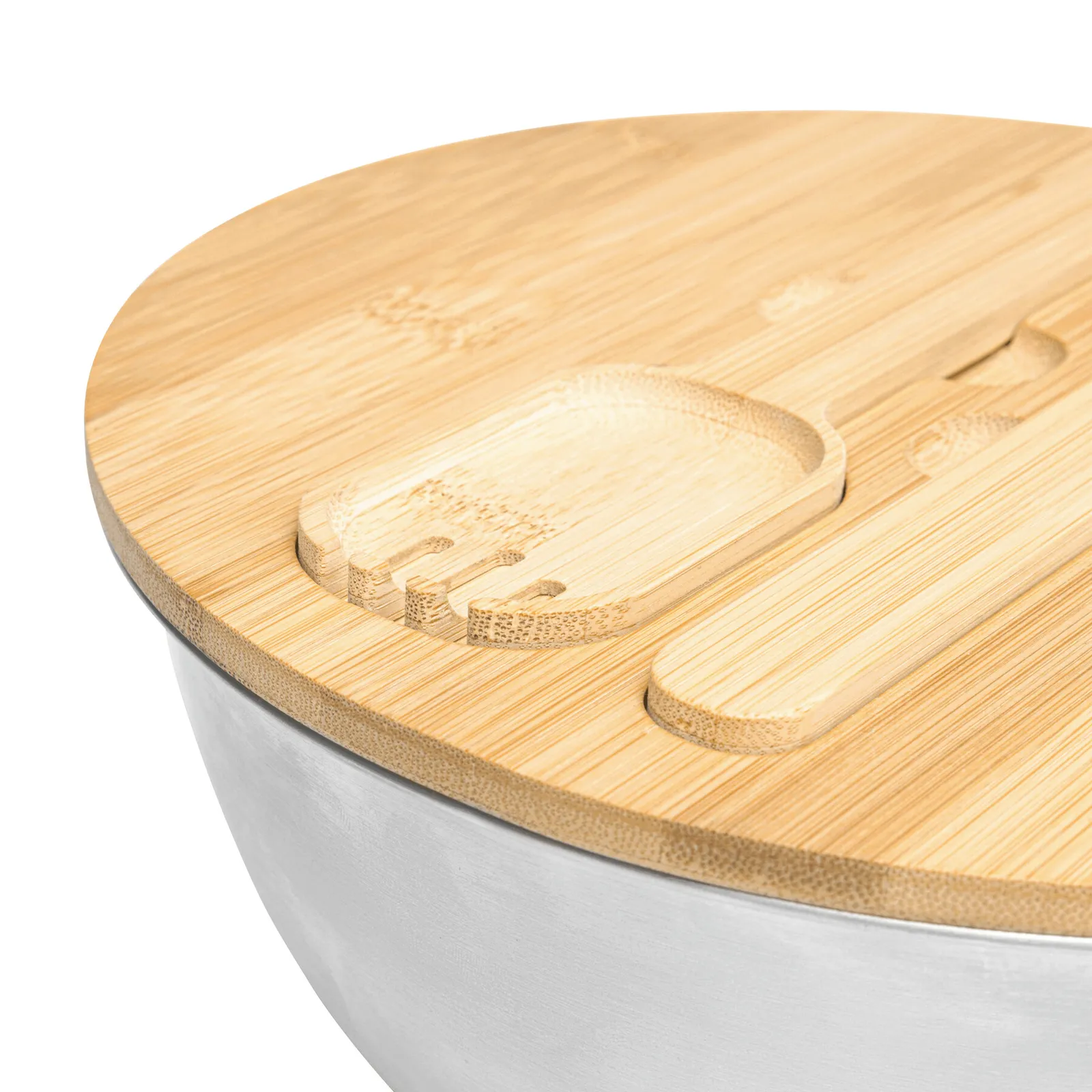 EAT HEALTHY - Salatschüssel braun, silber, braun, silber – Bild 6