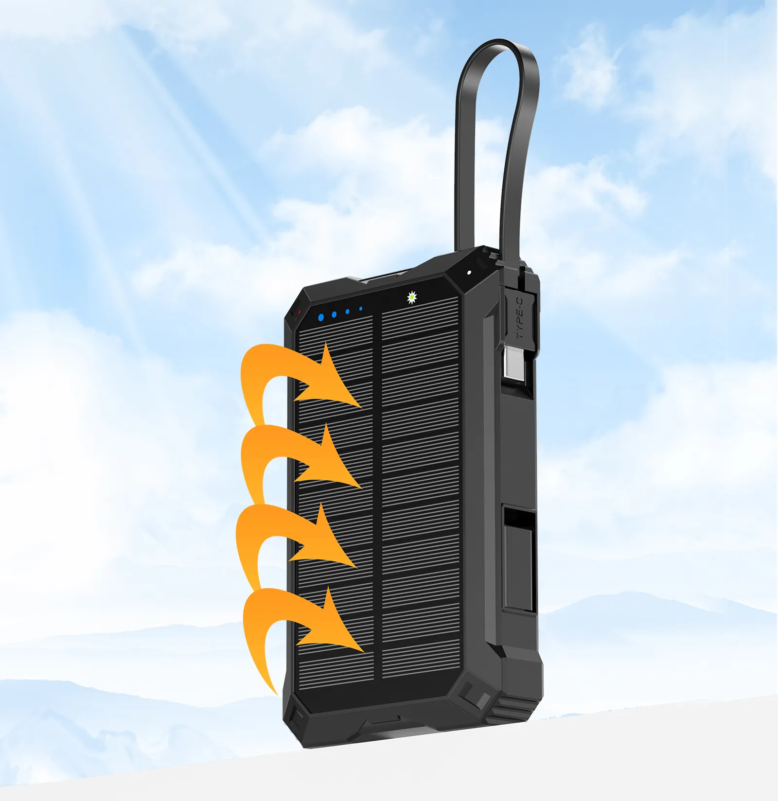 Solar Powerbank "SolarPowerBankEvo", schwarz – Bild 5