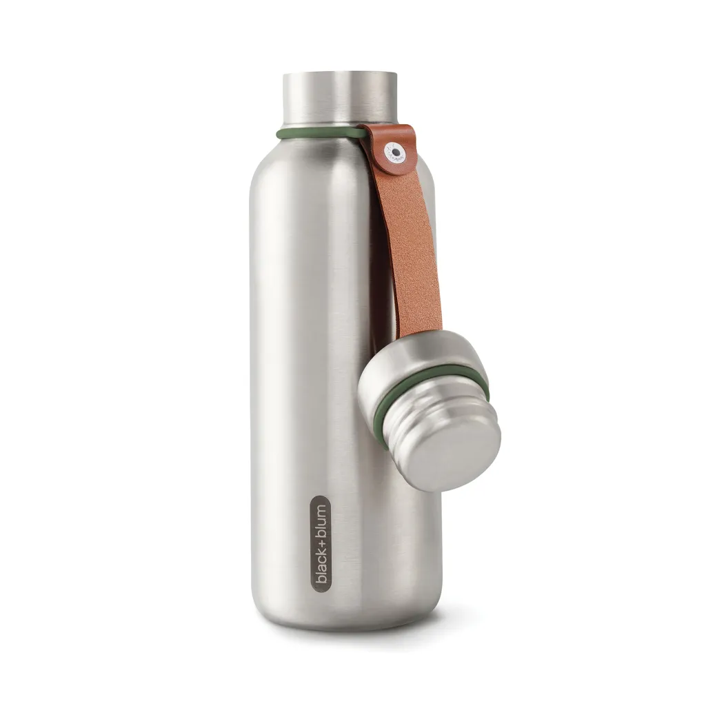 Black+Blum isolierte Wasserflasche klein, 500ml, Olivgrün – Bild 2