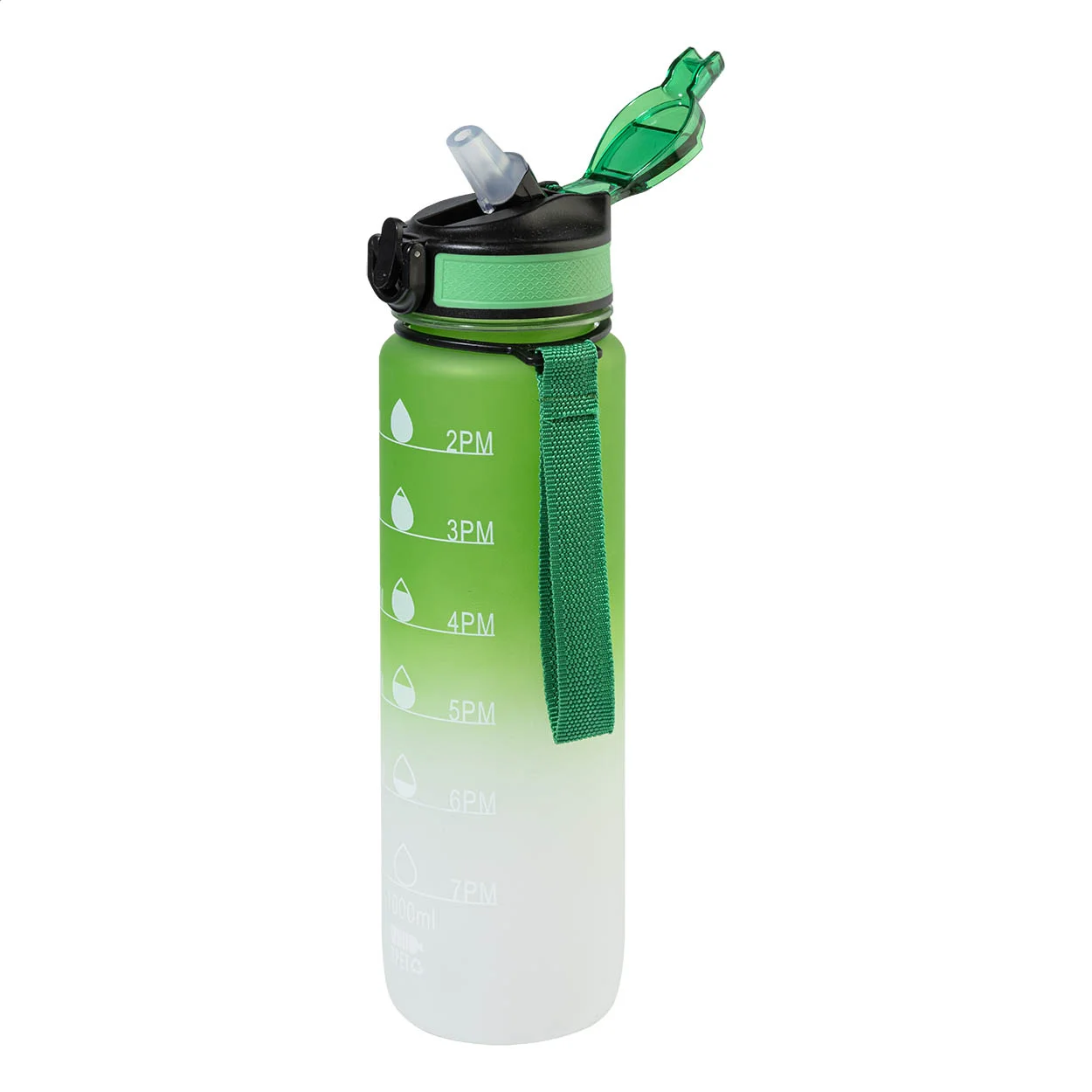 RPET Flasche mit Motivationsanzeige Sipgrade, grün – Bild 3