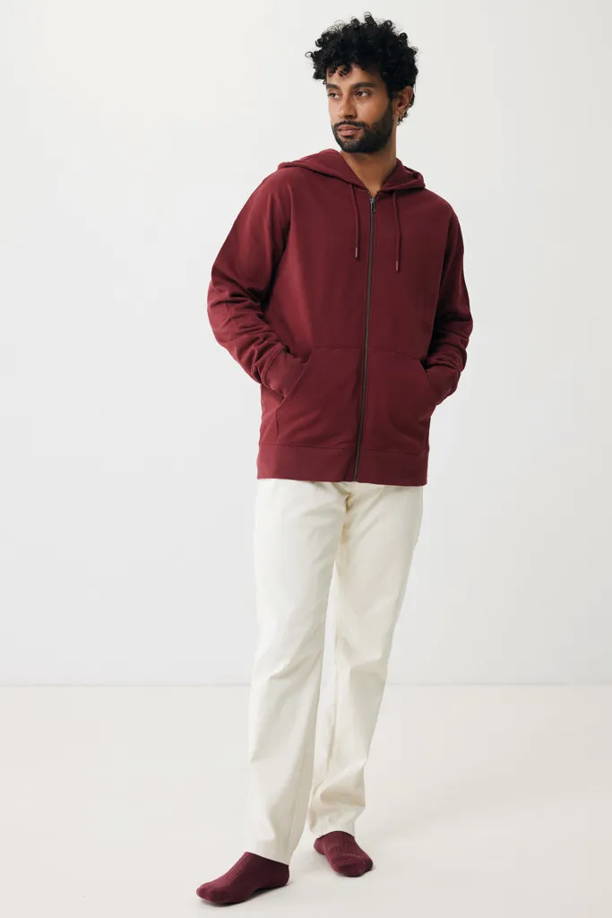 IQONIQ Abisko Zip-Kapuzenpullover aus recycelter Baumwolle, burgunderrot – Bild 4