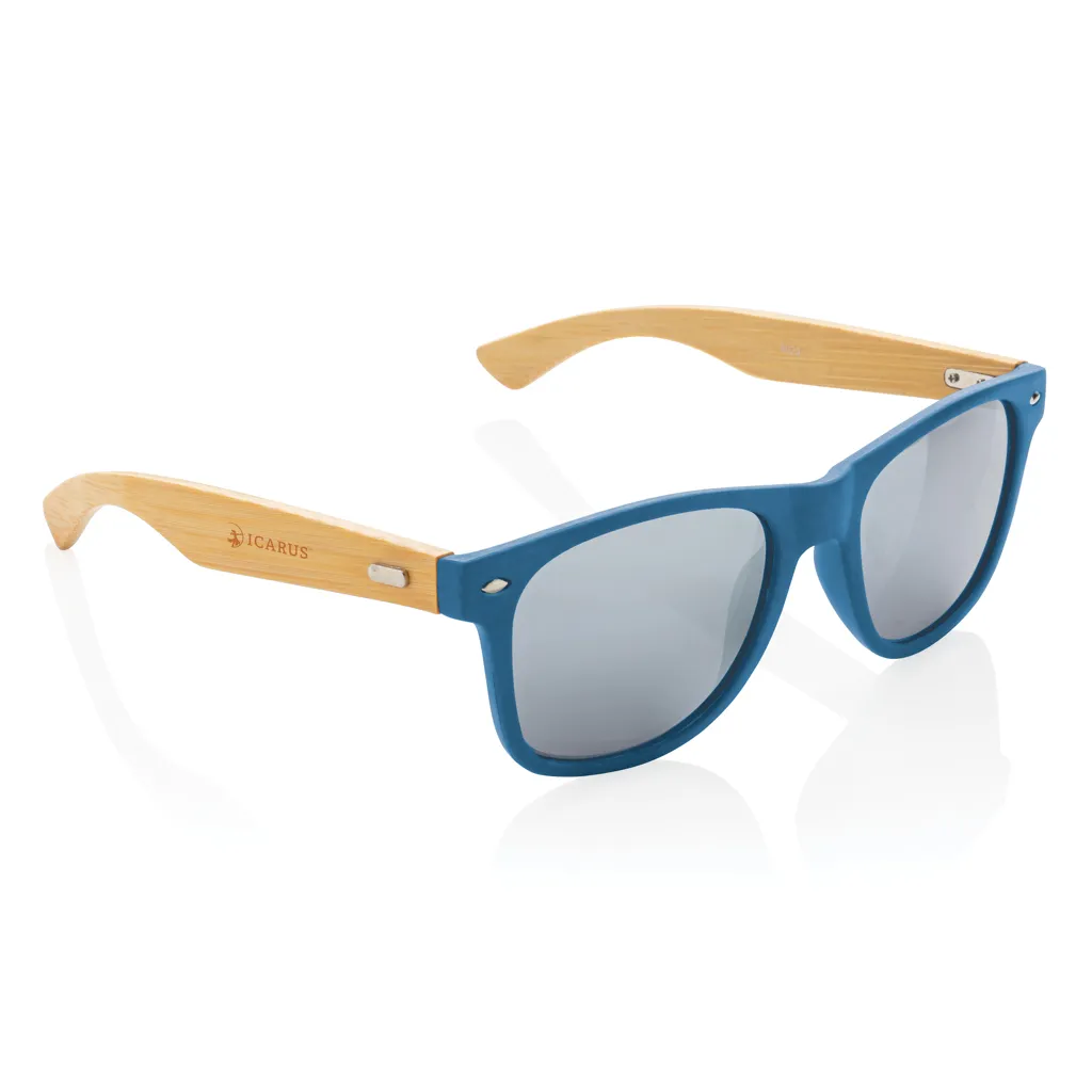 Sonnenbrille aus Bambus und RCS recyceltem Kunststoff, blau – Bild 4