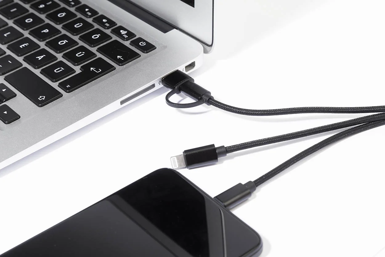 USB-Ladekabel Rafob mit Schlüsselanhänger, schwarz – Bild 2