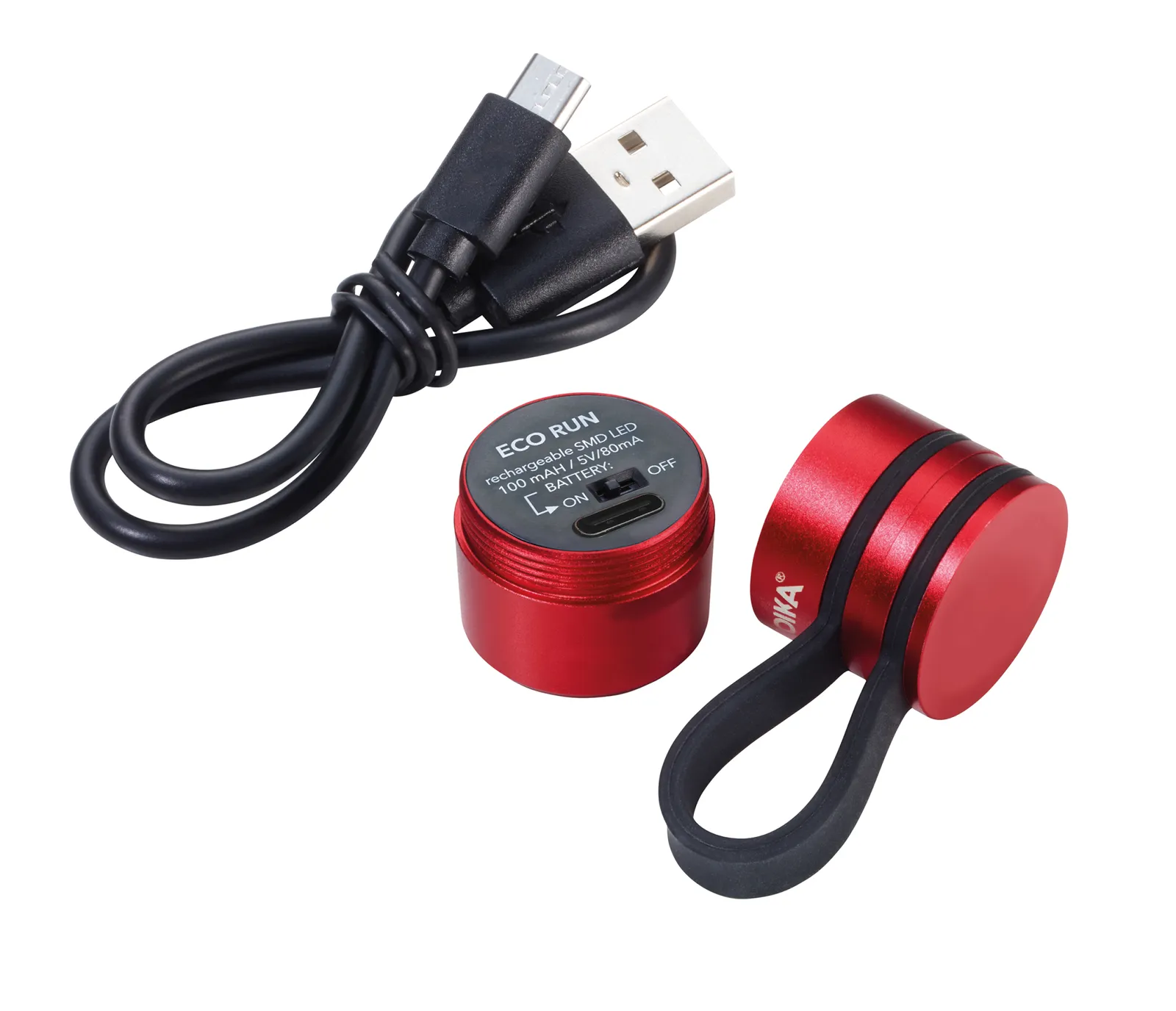 Taschenlampe ECO RUN rot/schwarz, rot/schwarz – Bild 4