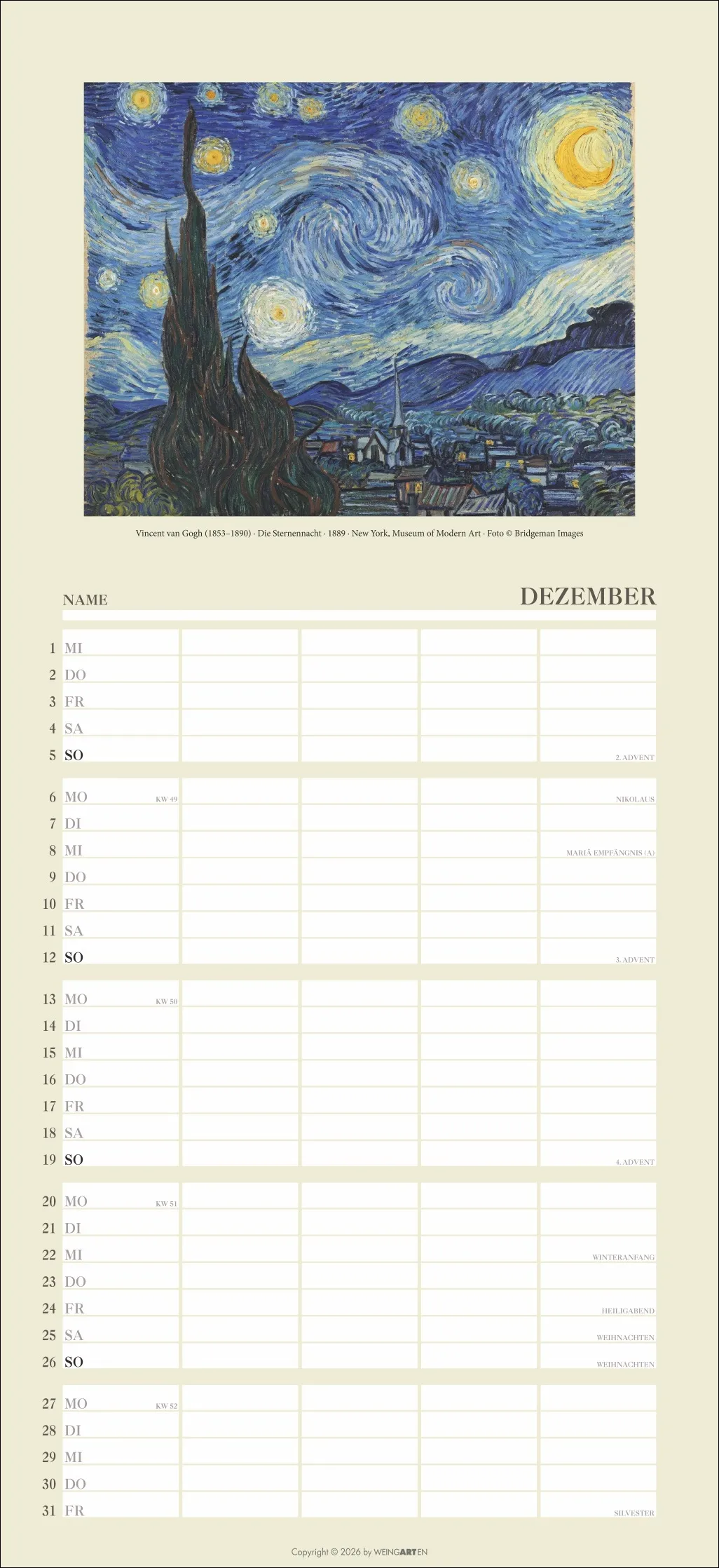 Kunst Familienplaner 2027 – Bild 13