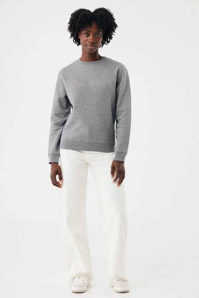 IQONIQ Torla Rundhals-Pullover aus recycelter Baumwolle, light heather anthracite – Bild 5