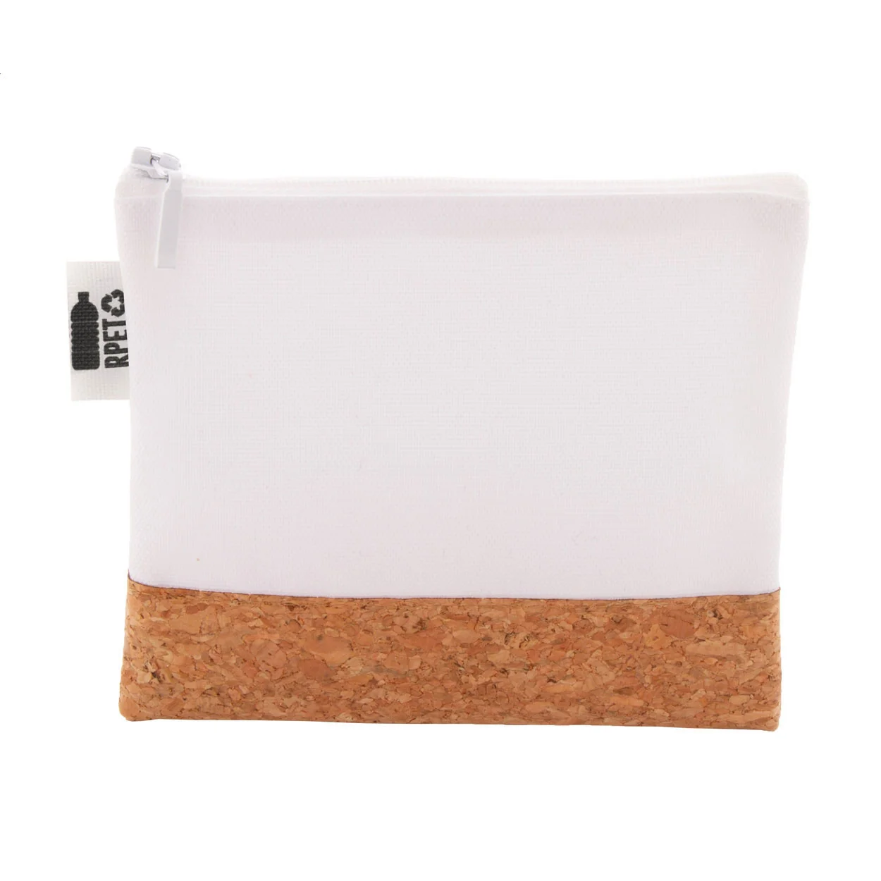 Individuelle Kosmetiktasche CreaBeauty Cork S RPET, weiß, natur – Bild 2