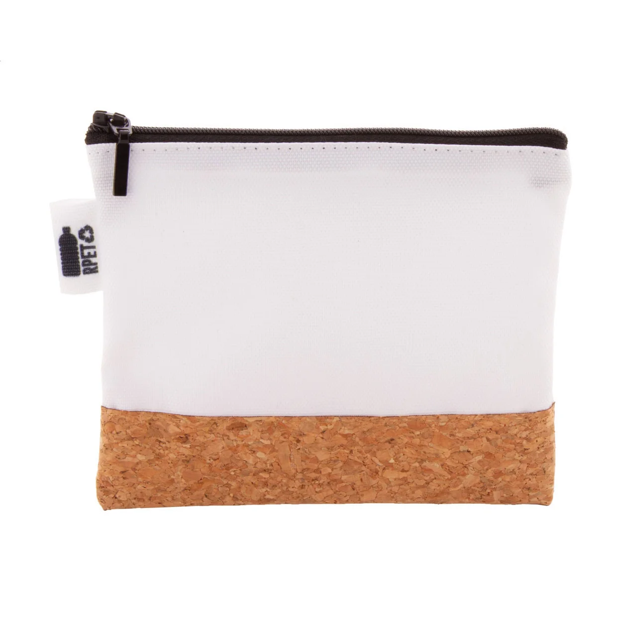 Individuelle Kosmetiktasche CreaBeauty Cork S RPET, schwarz, natur – Bild 2