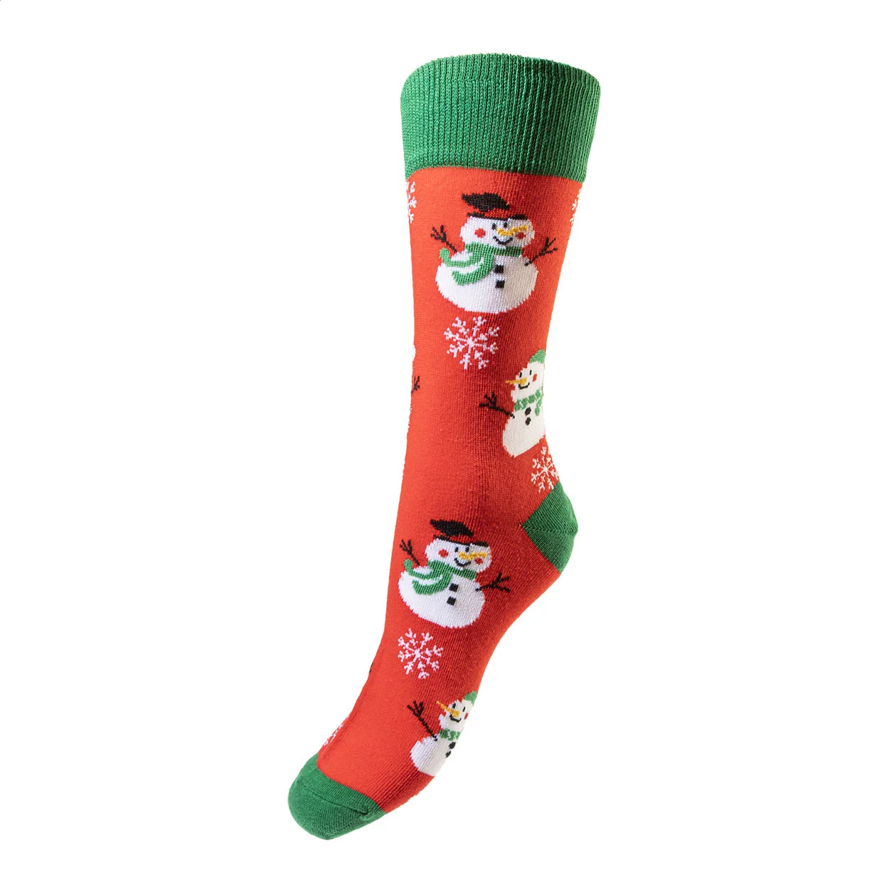 Weihnachtssocken Julsokka, Schneemann, rot, grün – Bild 4