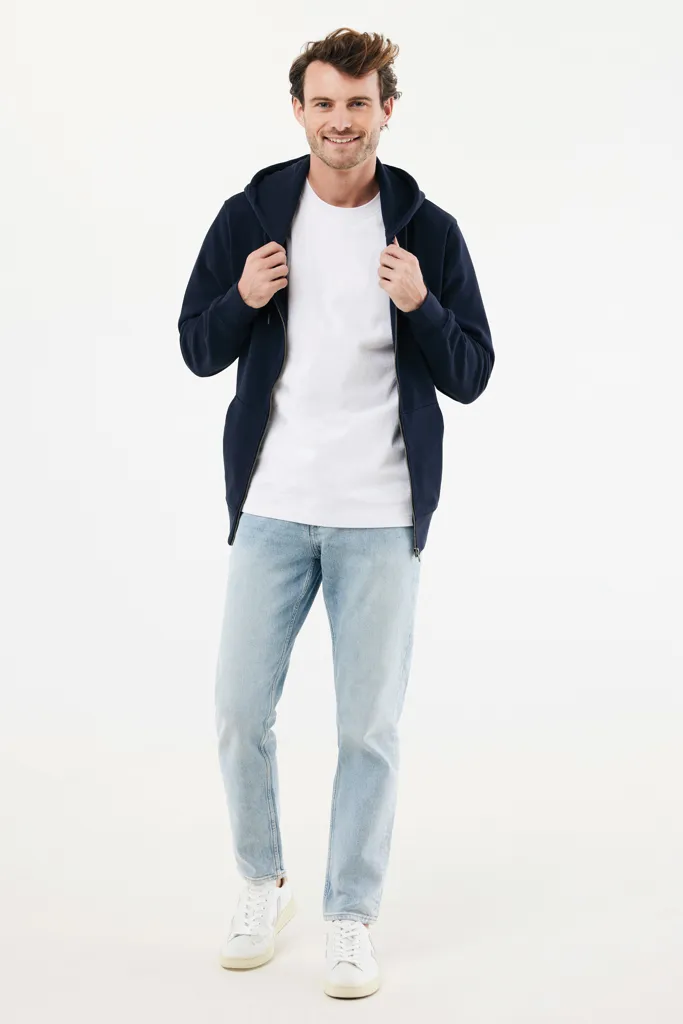 IQONIQ Abisko Zip-Kapuzenpullover aus recycelter Baumwolle, navy blau – Bild 6