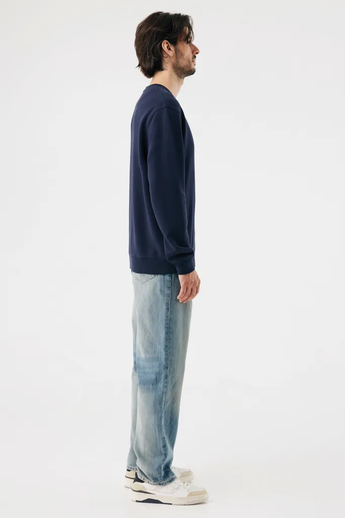 IQONIQ Torla Rundhals-Pullover aus recycelter Baumwolle, navy blau – Bild 6