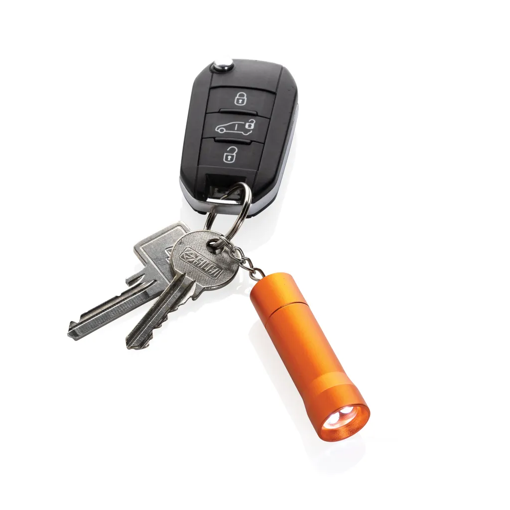 Flash Schlüsselanhänger-Taschenlampe aus RCS rec. Aluminium, orange – Bild 2
