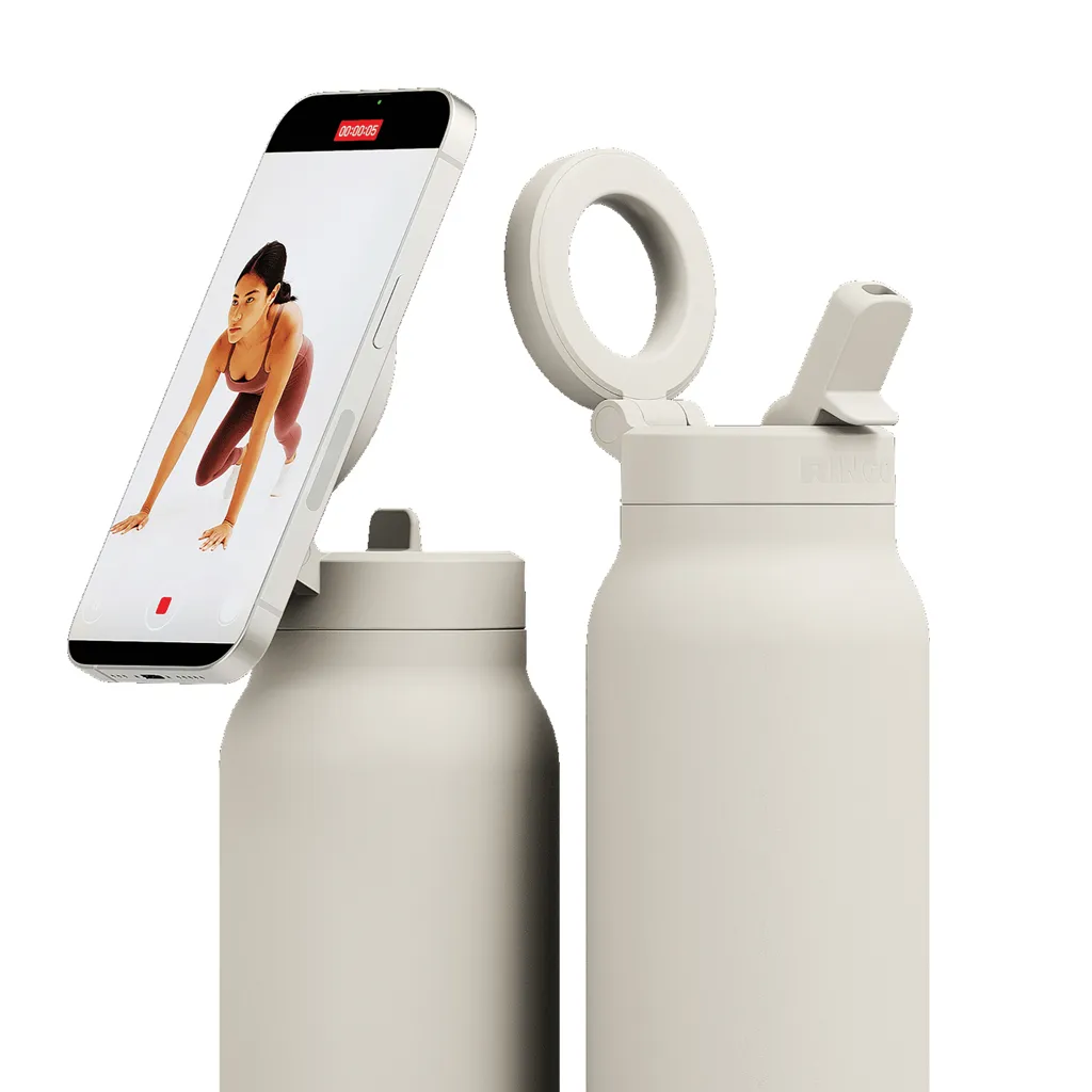 RINGO Pro MagSafe®-Trinkflasche mit magnetischem Ring, off white – Bild 4