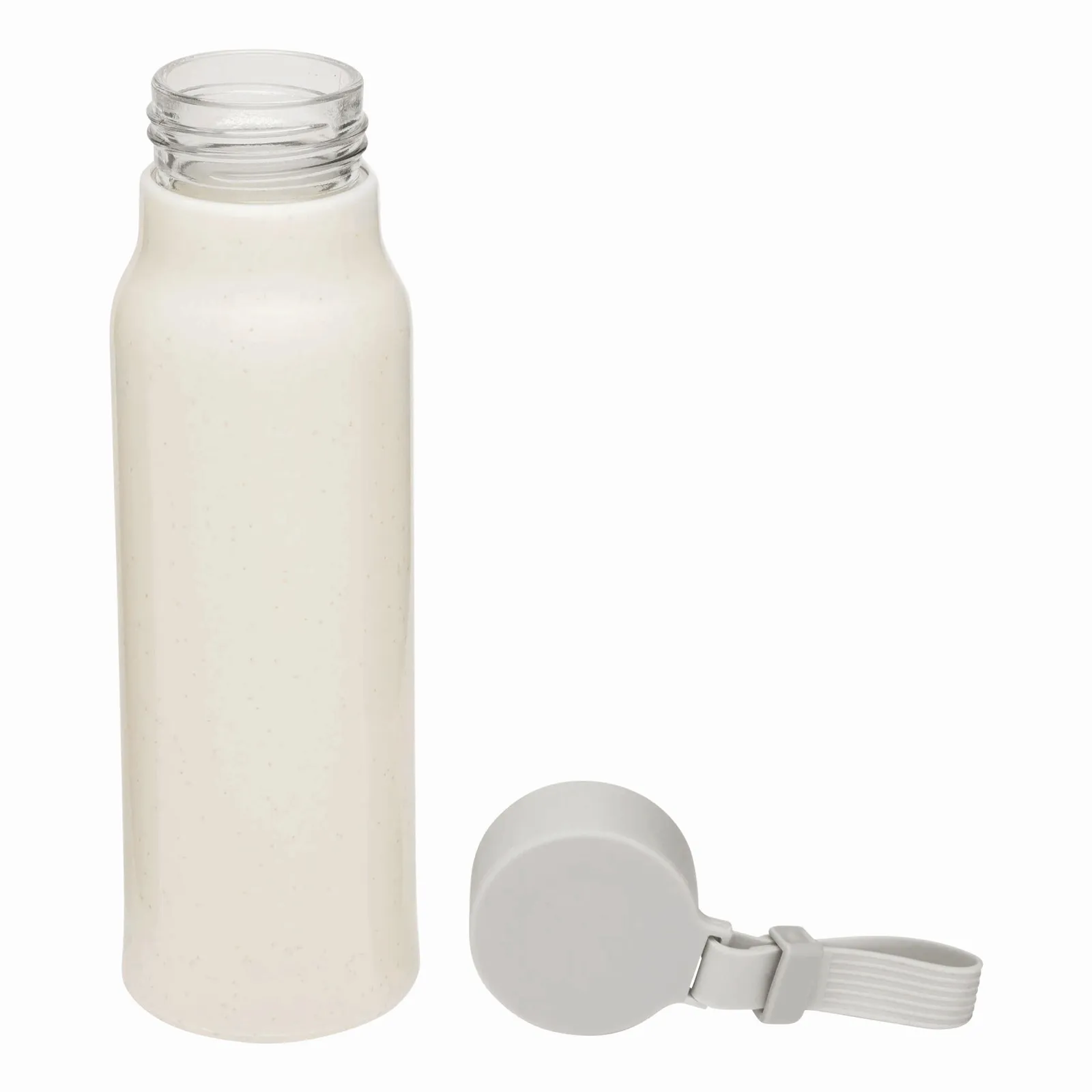 MECOZI DRINK - Glas-Trinkflasche mit Ummantelung, beige – Bild 2
