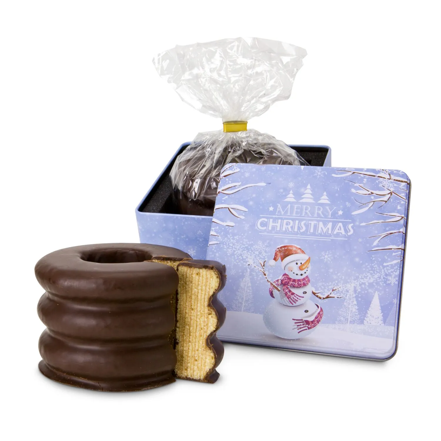 Geschenkset / Präsenteset: Baumkuchen in Weihnachtsdose, weiß – Bild 3