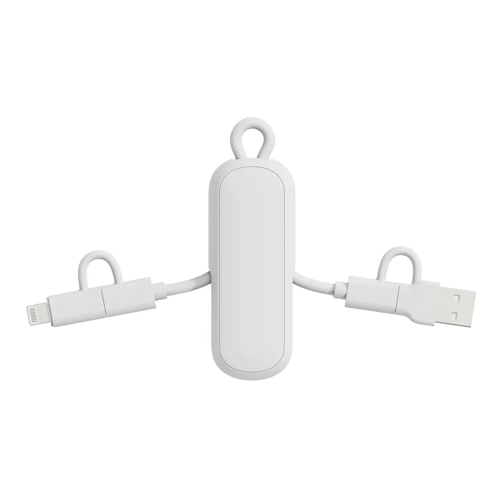 Urban Vitamin Dublin 100W 4-in-1-Kabel am Schlüsselanhänger, weiß – Bild 3