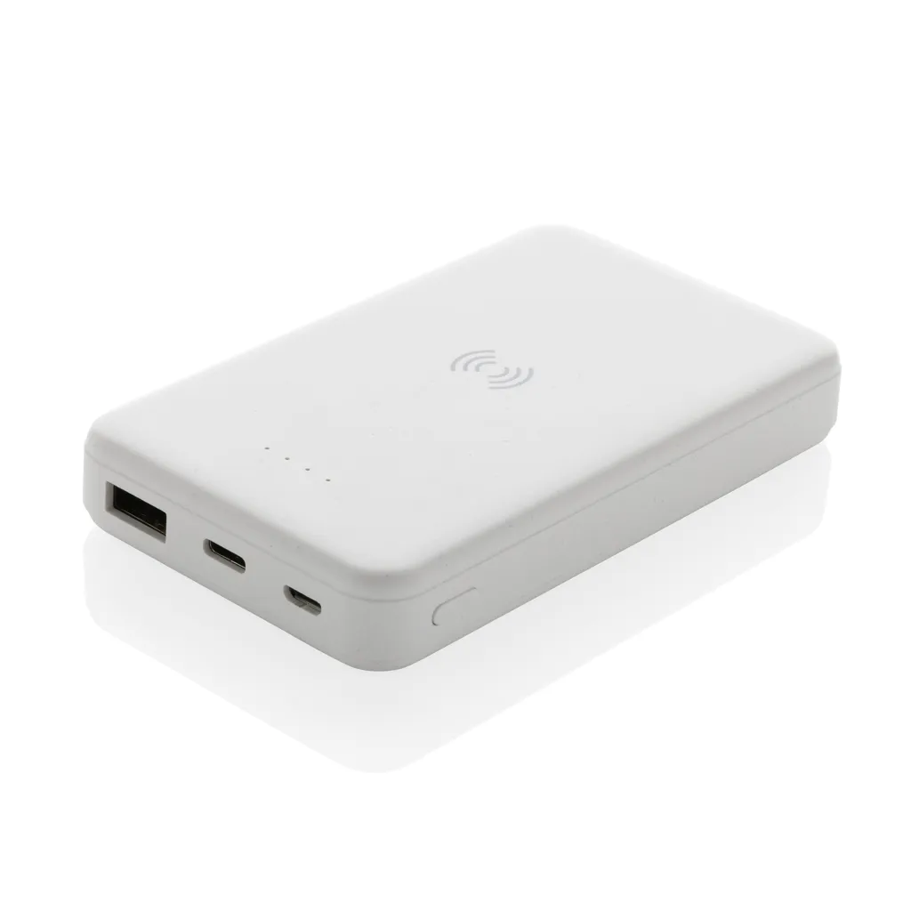 5.000mAh 5W Wireless Powerbank aus RCS recyceltem Kunststoff, weiß – Bild 3